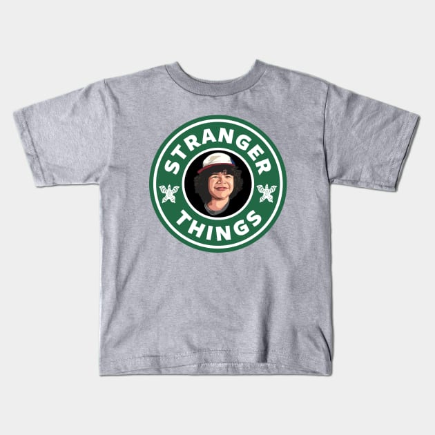 Stranger Things Dustin Coffee Kids T-Shirt by Rebus28